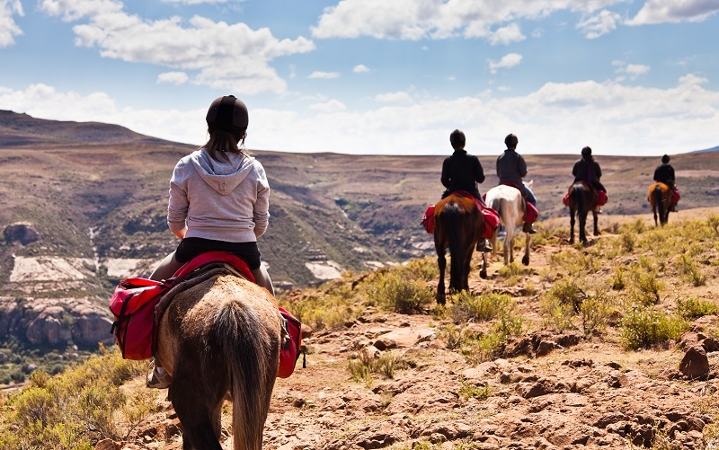 Pony trail adventure in the mountains of africa