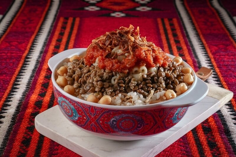 koshari food in plate