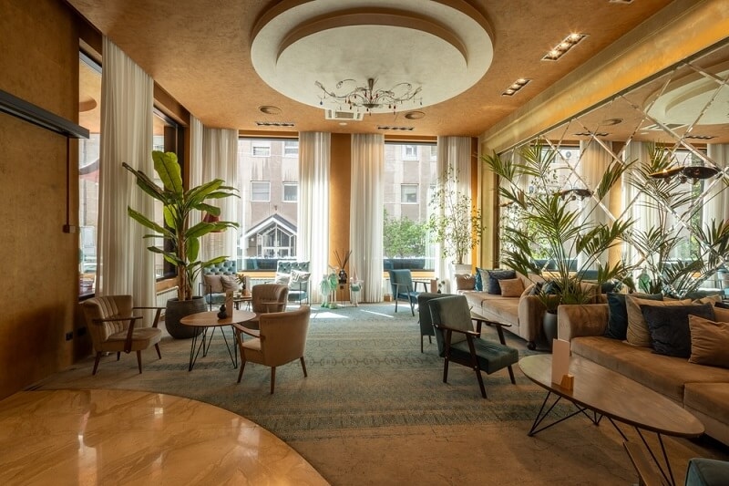 elegant lobby view of hotel