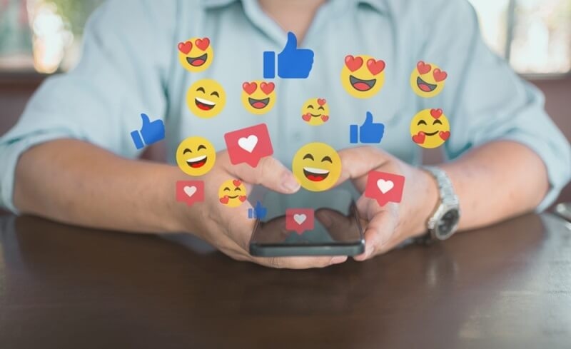 man watching people are reacting positive on content 