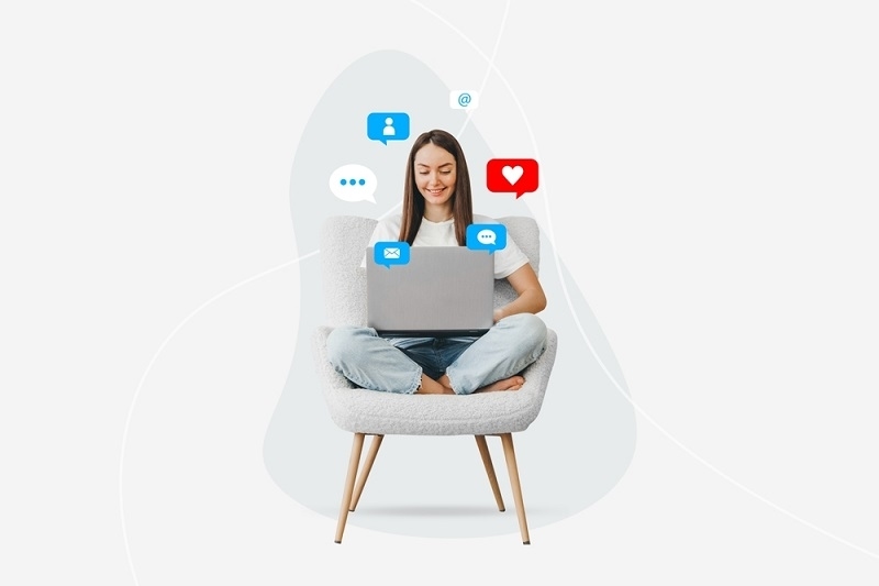woman using Social Media for Personal Branding