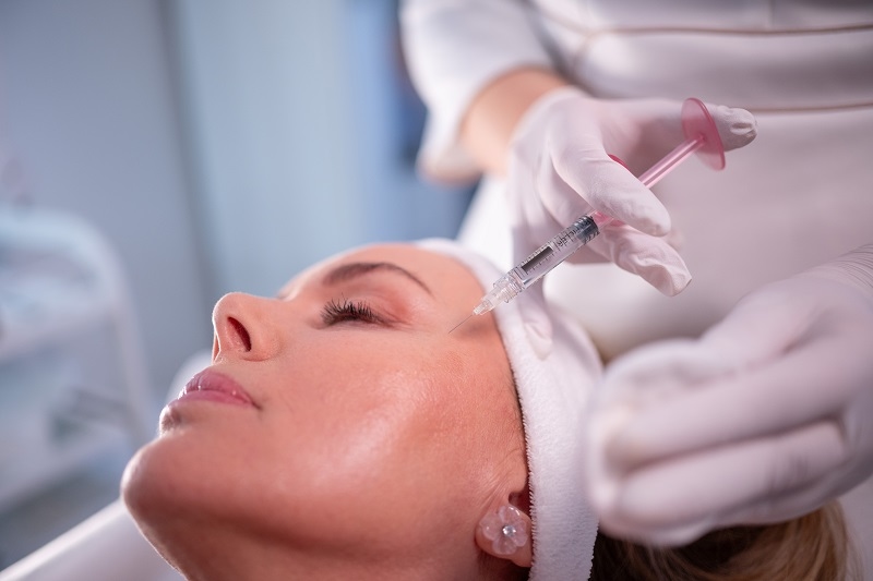Cosmetic aesthetic treatment face caucasian woman