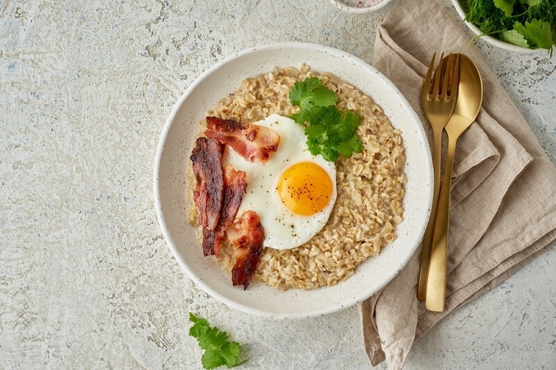 intuitive egg oats meal in plate