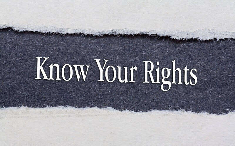 know your rights text on paper