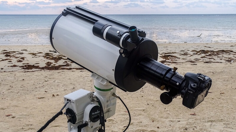 Telescope facing towards sky