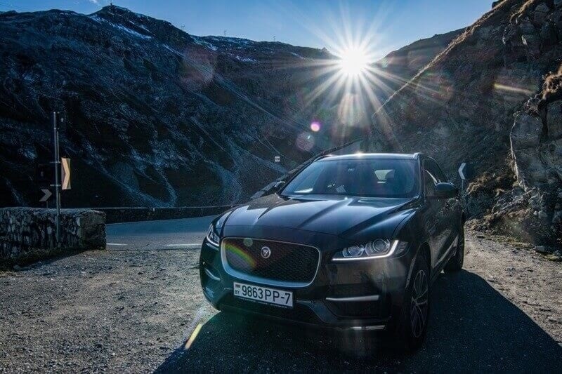 lightweight US car on hills