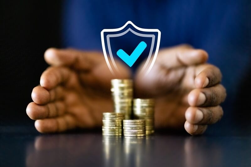 man showing low cost insurance