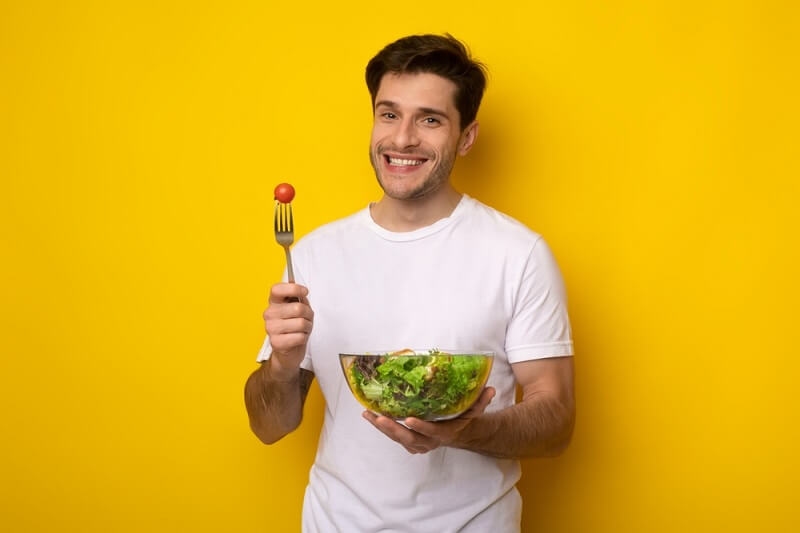man eating healthy foods for immune system