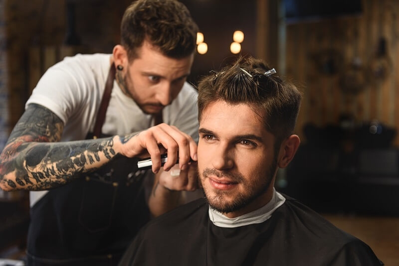 man with professional haircut