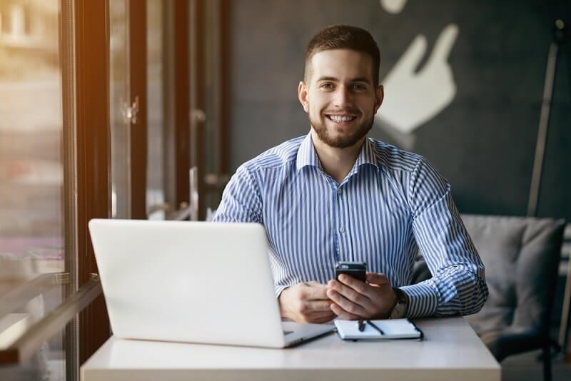 man working in economic job sector