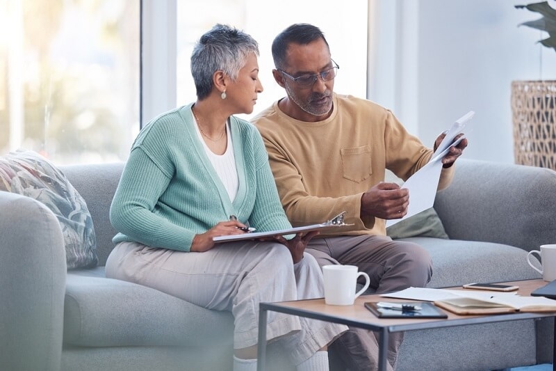 middle age couple planning for savings