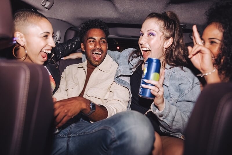 gen z enjoying in car party