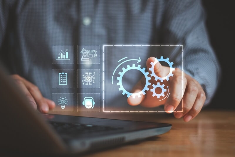 businessman working on AI 