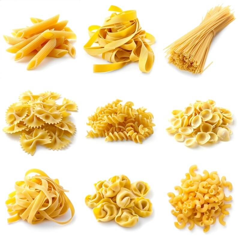 Long shapes pasta varities