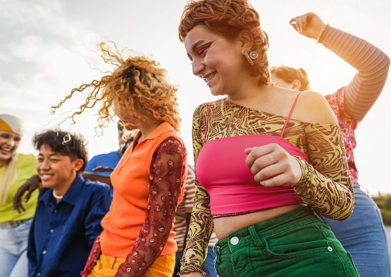 People dancing at music festival