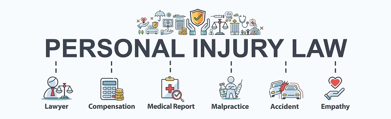 Personal injury law banner web icon
