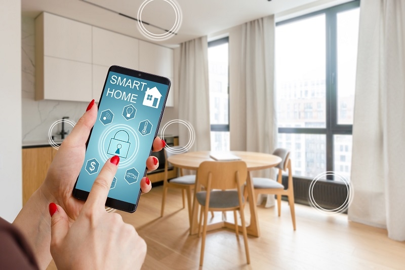Home temperature, safety and environment control on mobile app