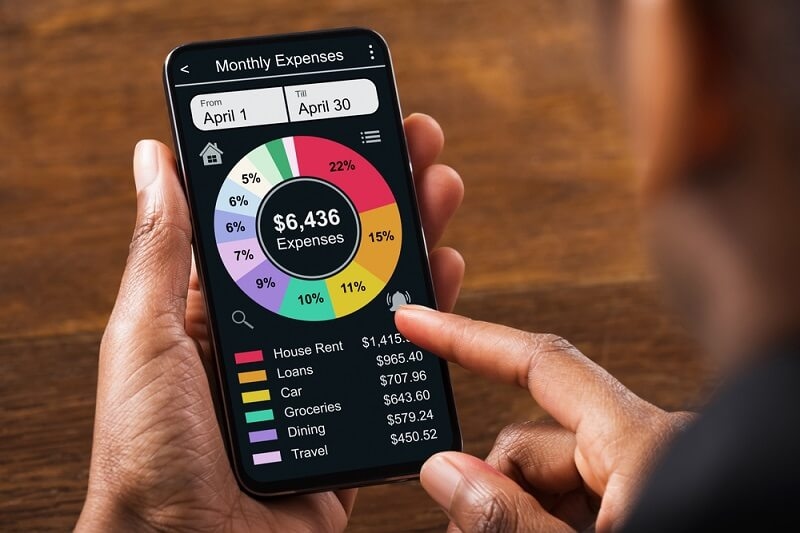 man using pocket guard budgeting app