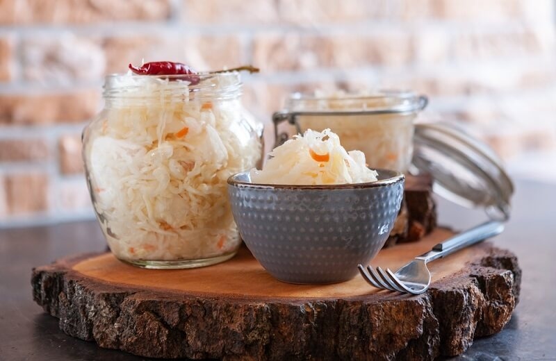 post biotics diet fermented cabbage in bowl