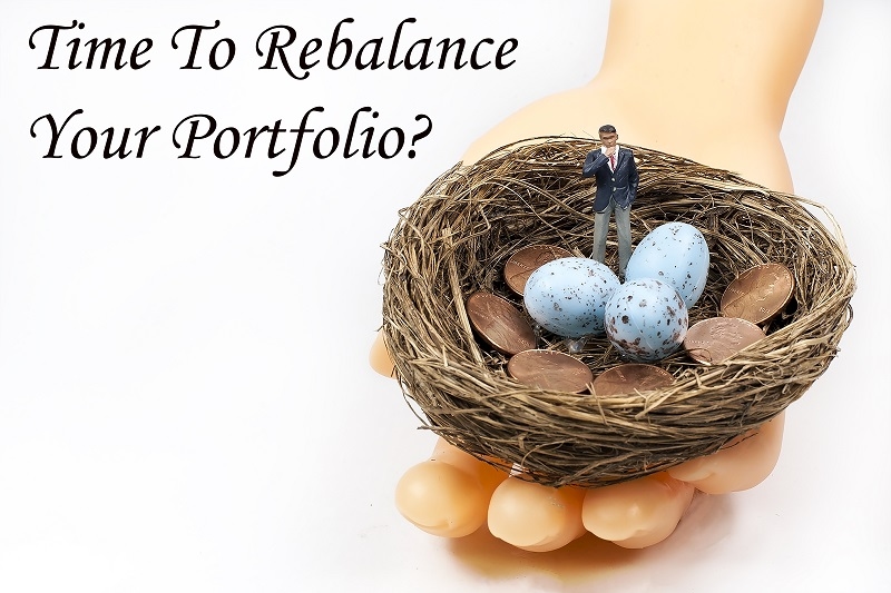 This eye catching image is a financial concept of a poor return and time to rebalance your portfolio nest egg