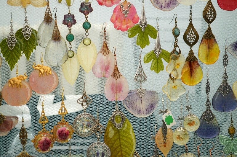 resin earrings collection for look enhancement