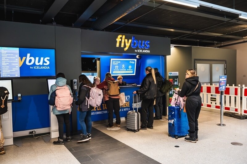 people at reykjavik bus stop