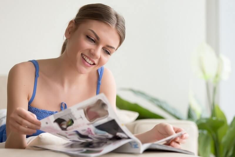 woman checking trending beauty trends