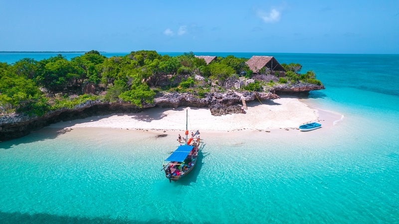 Beholding the aerial perspective of Zanzibar Island's coastline