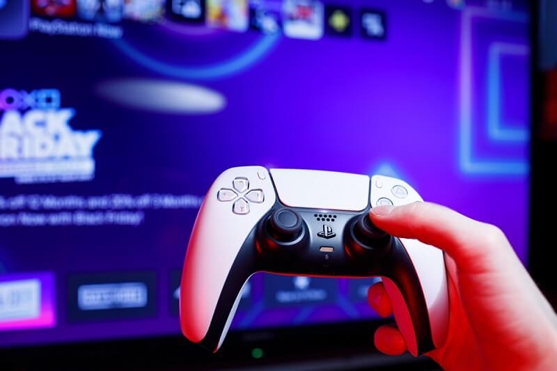 man playing games in playstation 