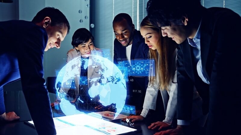 team planning strategy on digital transformation