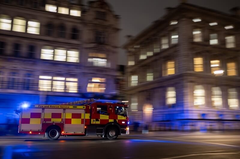 street photography of fire car