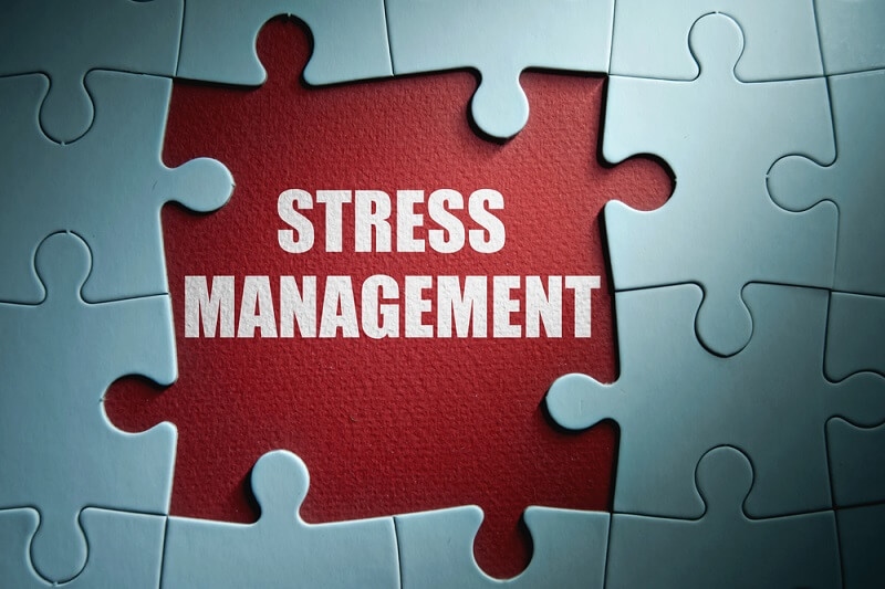 stress management text in puzzle