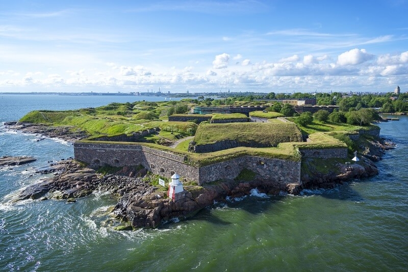 aerial view of suomenlinna island