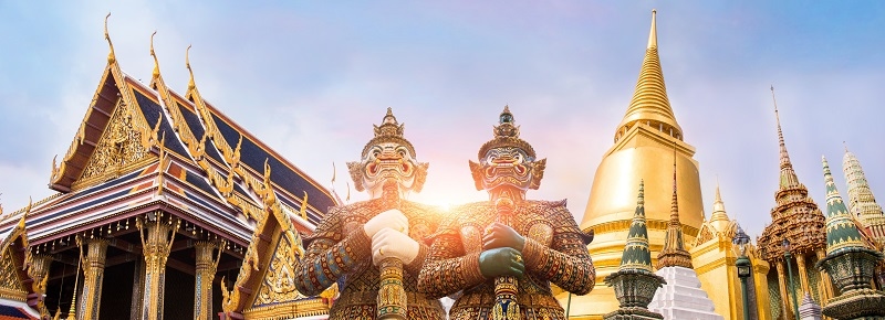 Wat Phra Kaew, Emerald Buddha temple,  Wat Phra Kaew is one of Bangkok's most famous tourist sites