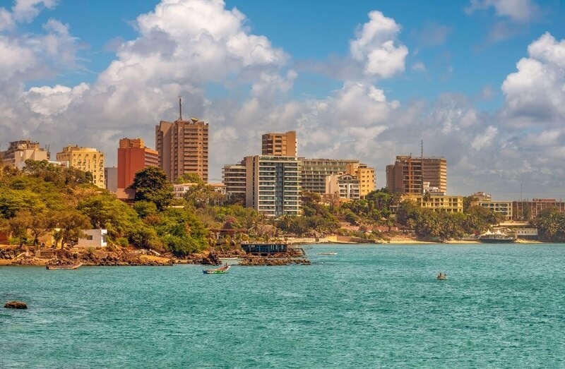 coastal view of dakar city in west africa