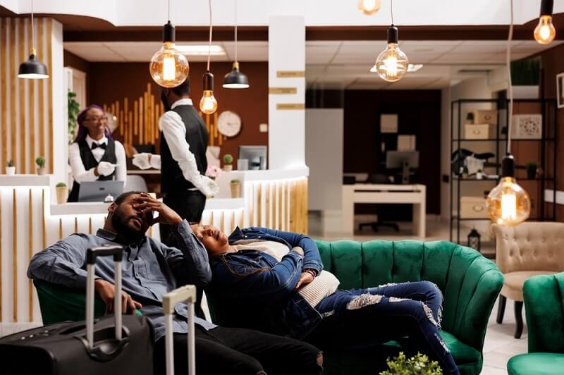 tired african man sleeping 