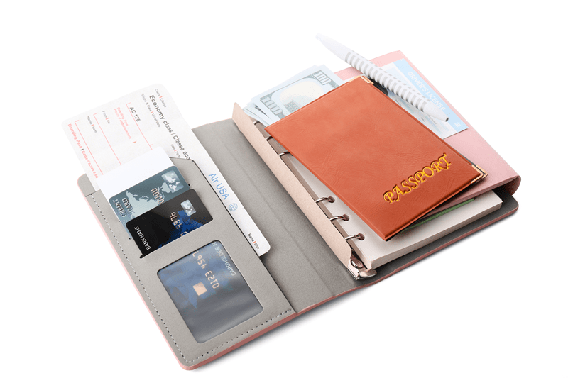 passport holder wallets, RFID blocking wallets, document organizers travel, secure travel wallets, money organizer portable