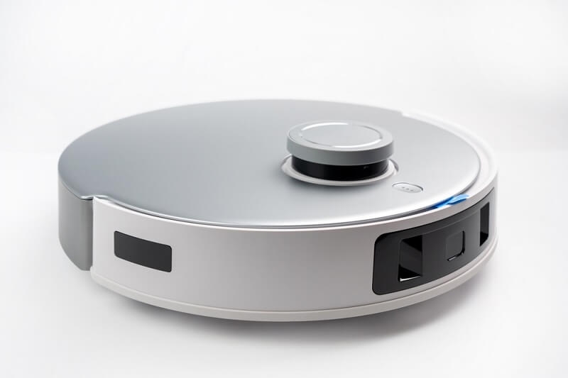 robot vacuum cleaner on floor for cleaning