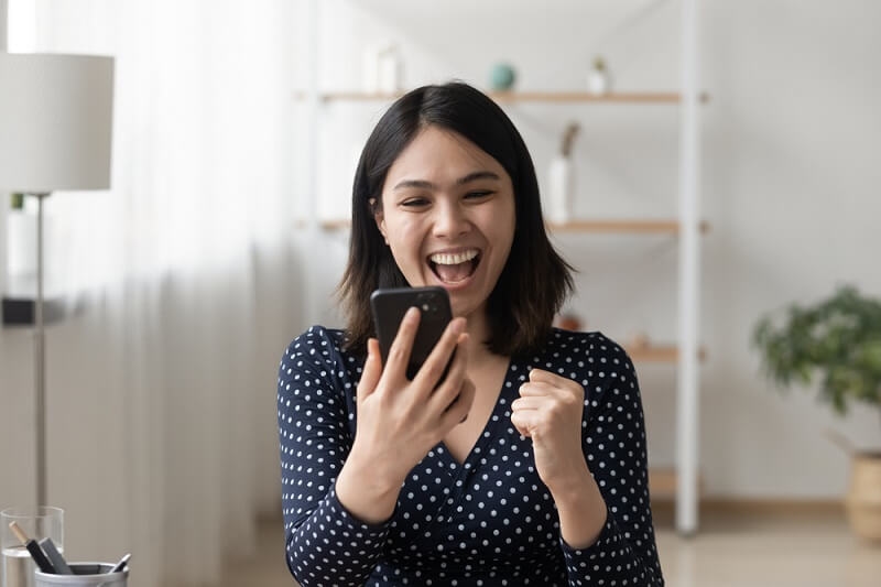 women seems happy after finding great deals