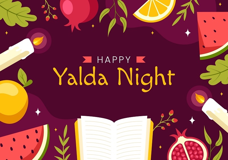 Happy Yalda Night Illustration of an Iranian Festival,