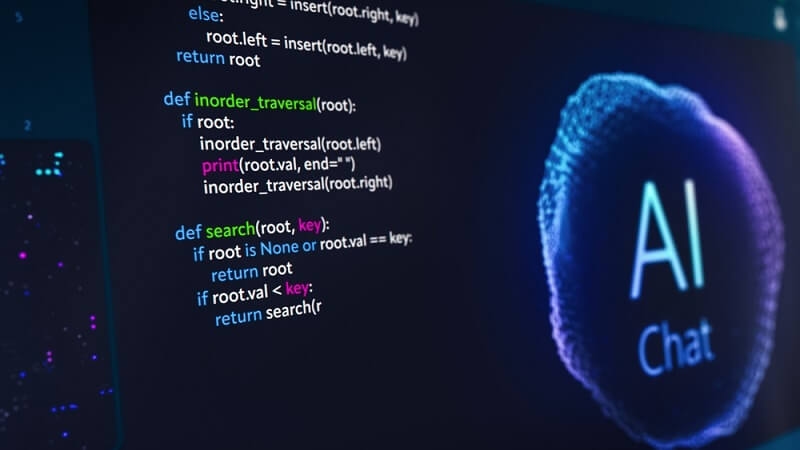 man working on AI code generation tool