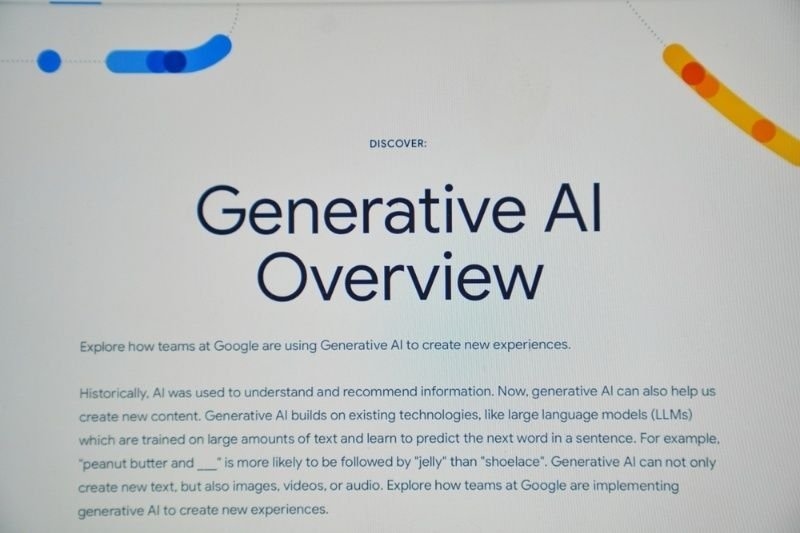 9. Close-up of a webpage titled “Generative AI Overview,” explaining generative AI concepts and applications.