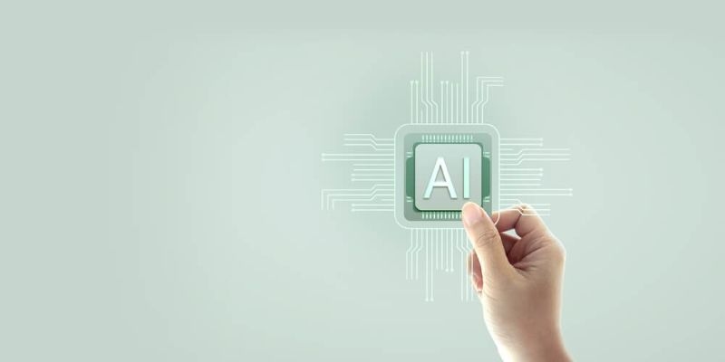 hand holding a chip marked with ai