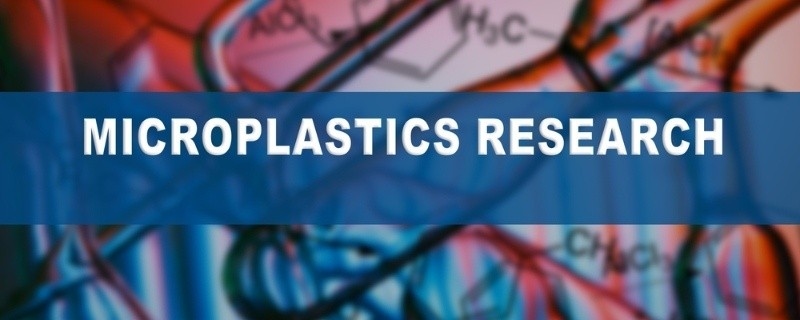 Banner displaying the words ‘Microplastics Research’ over a scientific abstract background.