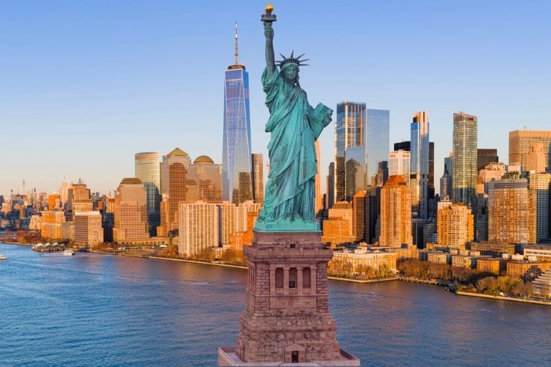 Manhattan by the Statue of Liberty