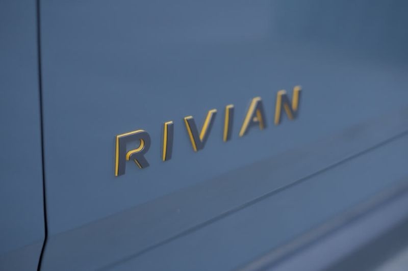 Rivian R1T branding on car