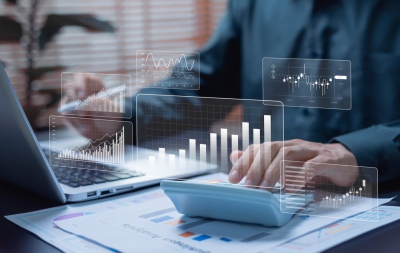 Businessman working on finance and accounting reports