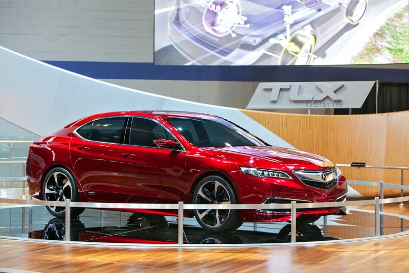 The Acura TLX Prototype on display at the Chicago Auto Show media preview