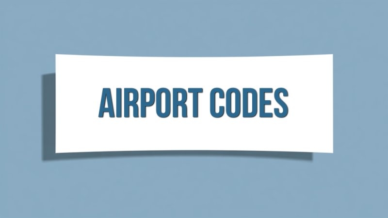 Title graphic displaying the words “AIRPORT CODES” in blue on a white banner against a light blue background.