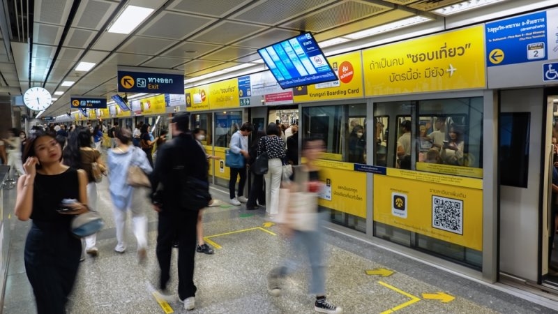 Bangkok BTS Skytrain and MRT public transportation for city travel